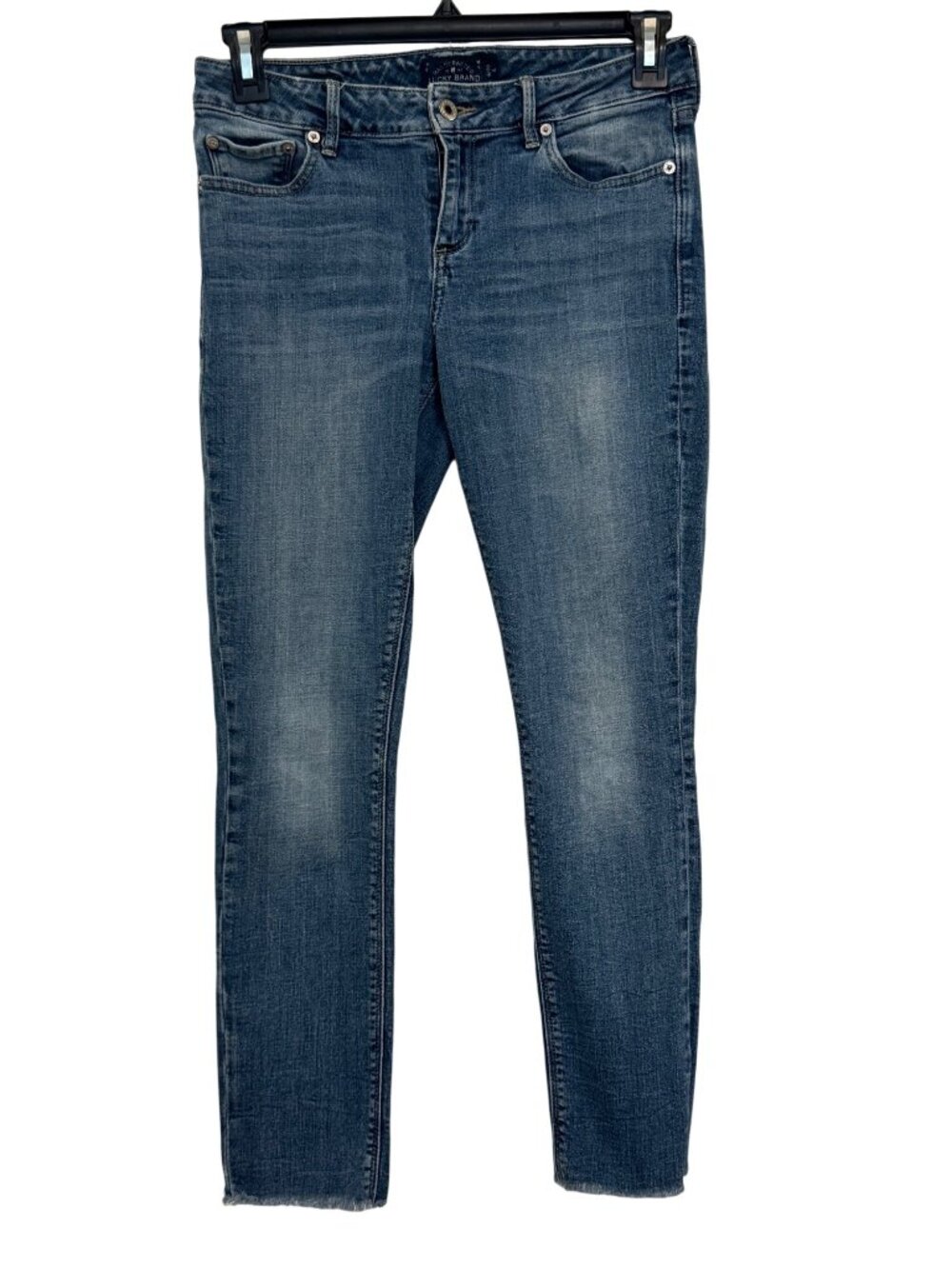 Lucky Brand Womens Mid-Rise Straight-Leg Distressed Denim Jeans 27" Inseam